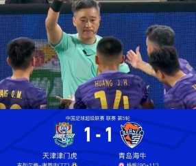 PG电子-津门虎1-1遭海牛读秒绝平，杨帆乌龙送礼，黄嘉辉染红